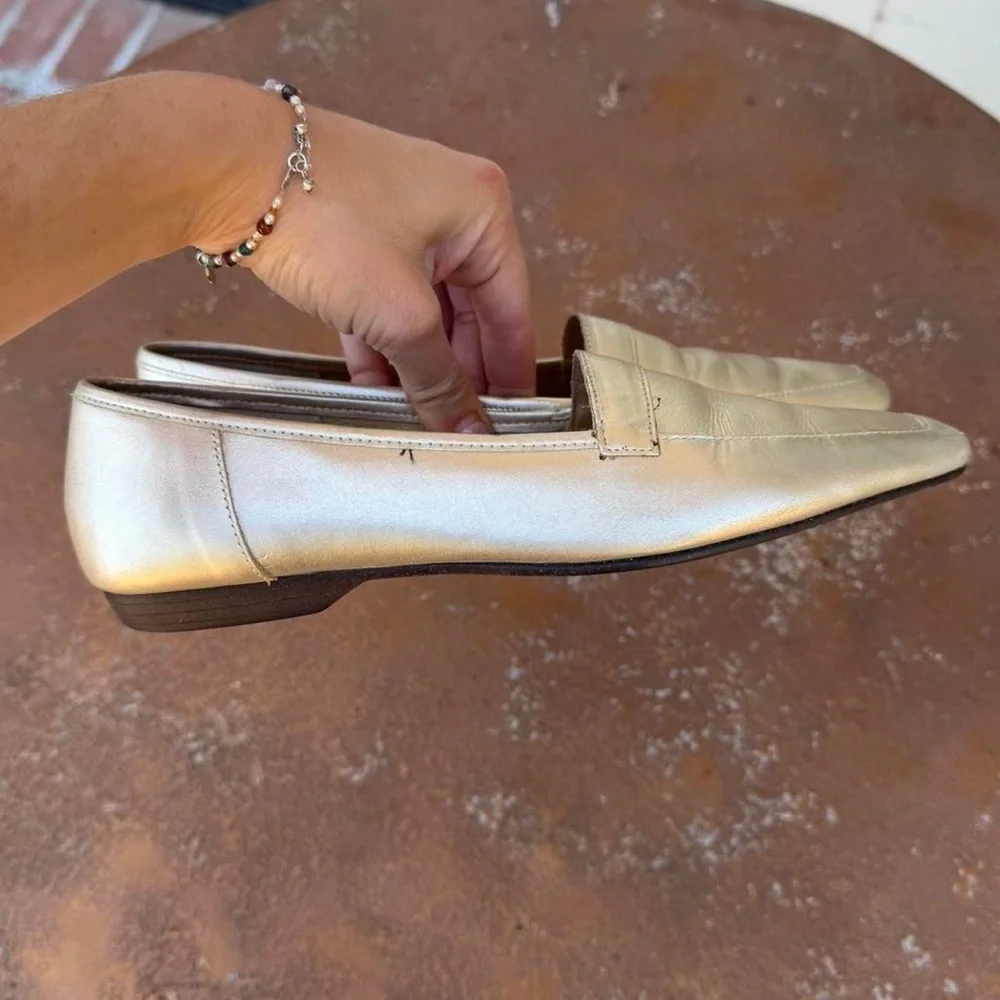 Vintage Westin’s gold leather preppy flats / loafers sz 8 women’s